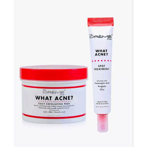 The Creme Shop What Acne Bundle Daily Exfoliating Pads and Spot Treatment!
